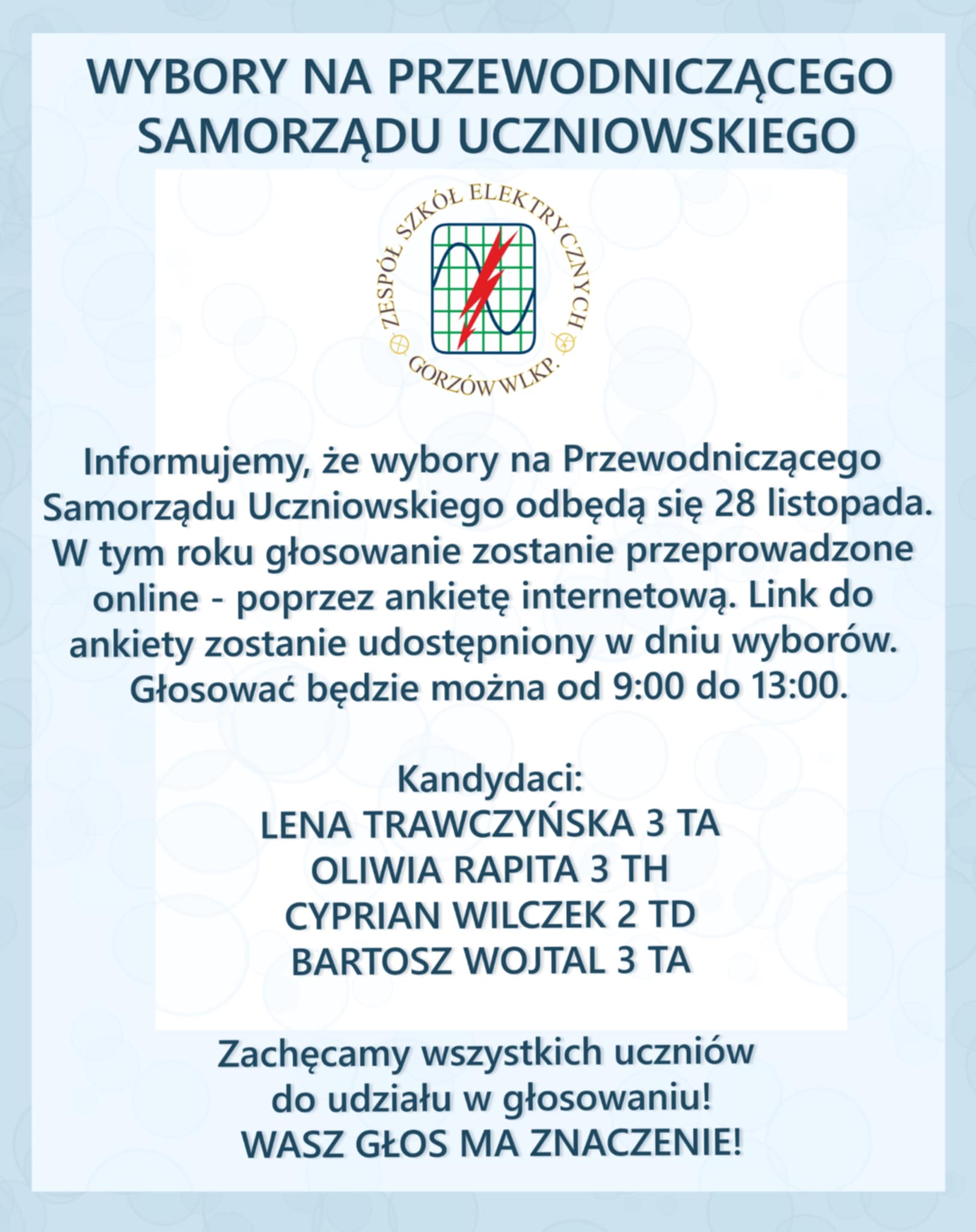 Read more about the article Wybory na przewodniczącego SU