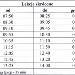Lekcje wg planu skróconego