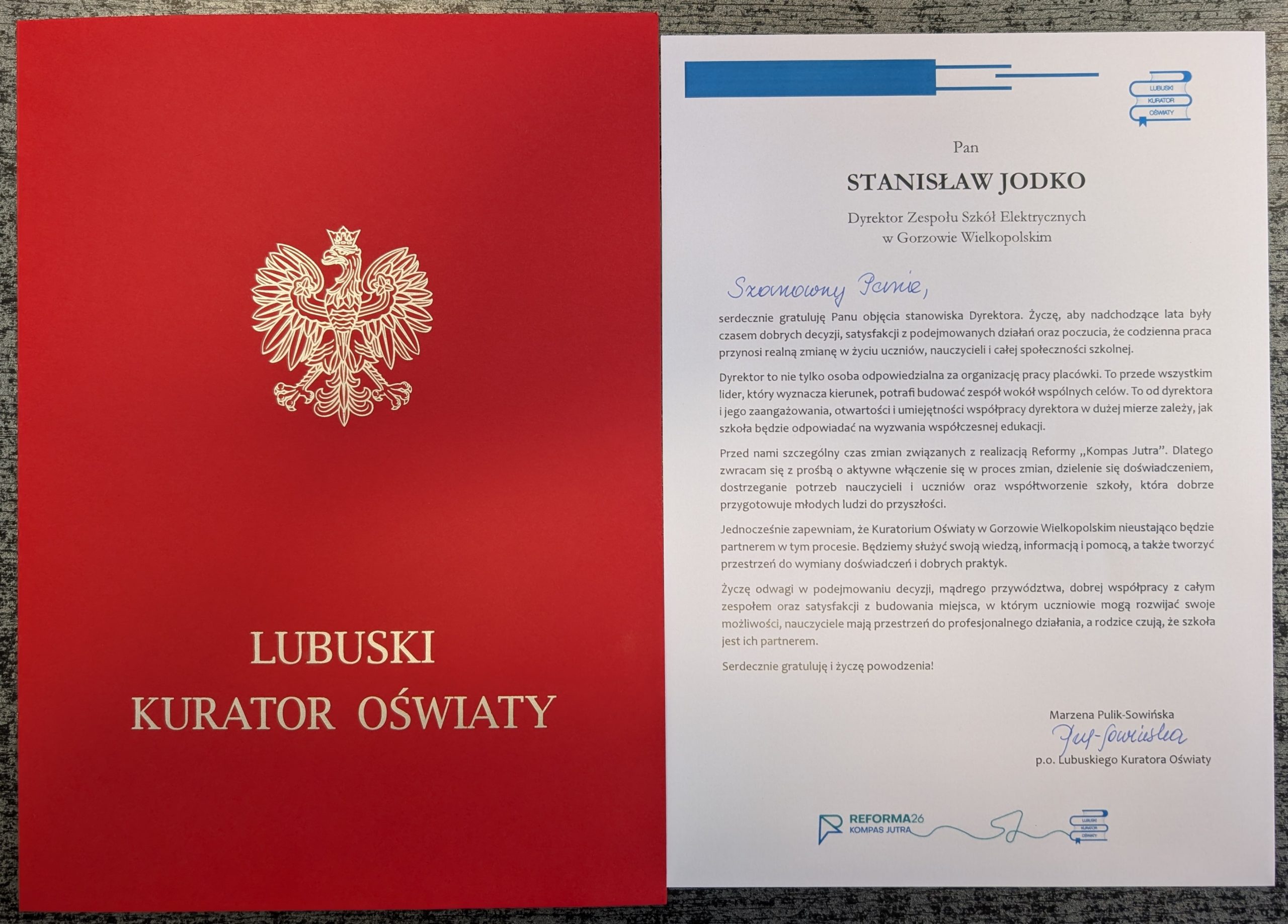 Read more about the article Narada z Lubuskim Kuratorem Oświaty